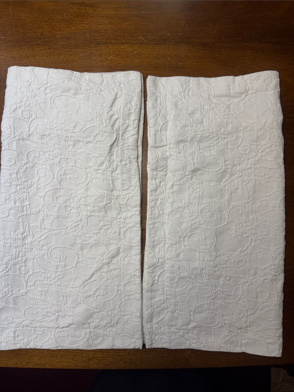 2 Pottery Barn ivory Maltese Euro shams